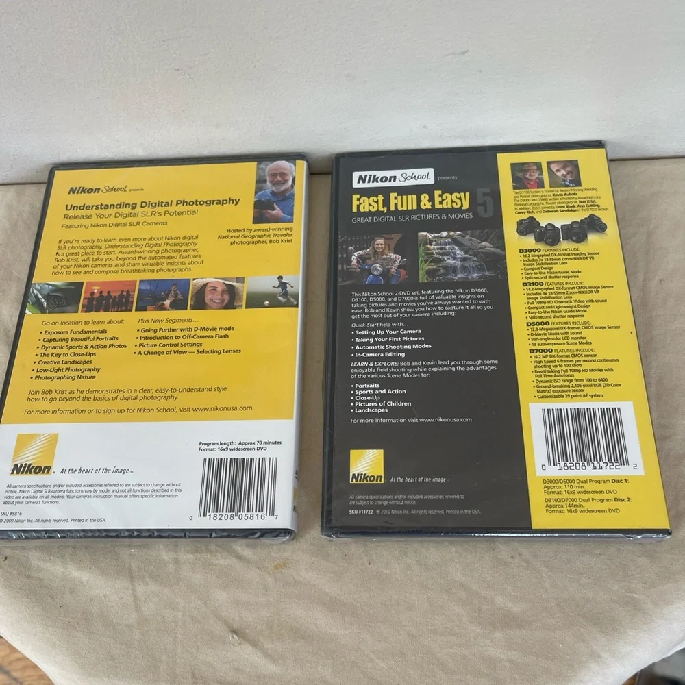 2 Nikon School Digital Photography Guides Pictures Camera Learning DVDs NEW